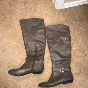 grey riding boots